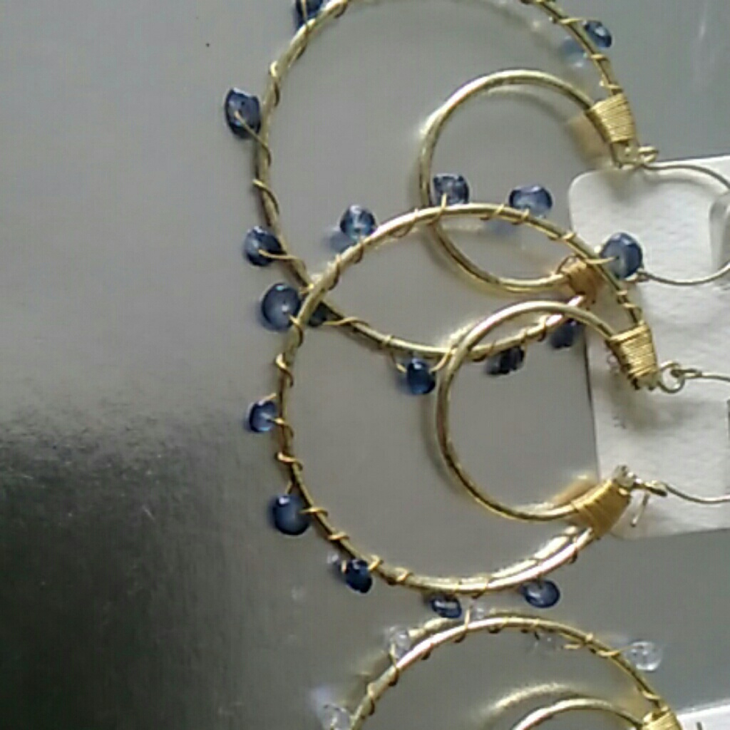 Genuine Gemstones Earrings Blue Agate